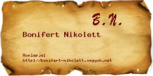 Bonifert Nikolett névjegykártya