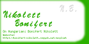 nikolett bonifert business card